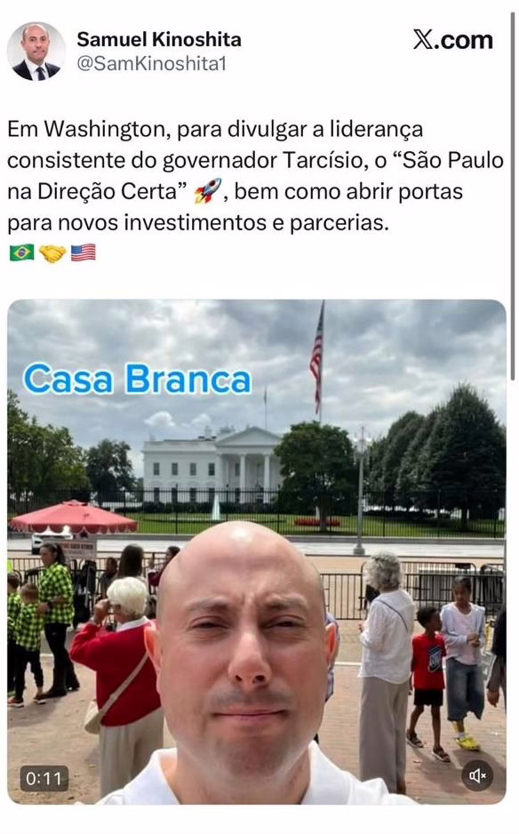 Home office na Casa Branca: Kinoshita resolve “trabalhar” em Whashington