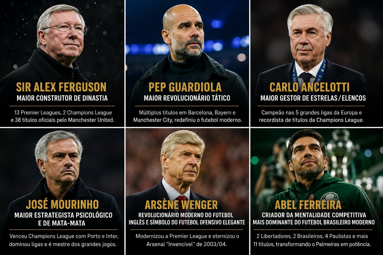 Grandes técnicos, vencedores e derrotados também. No futebol, até os gigantes perdem